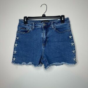 Judy Blue Denim High Waist Women's Shorts with Star embroidery Size M
